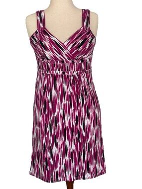 Ann Taylor Pink Abstract Print Empire Waist Dress Size Small